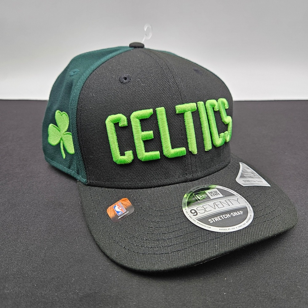 New Era Boston Celtics 9SEVENTY Stretch-Snap Hat Black Green NBA Hat Cap New